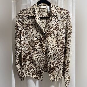 Vintage Liz Claiborne 100% silk Animal Print Blouse